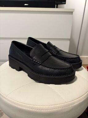 Born Women’s Black Leather Penny Loafers